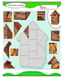 Puzzle Kes Yapıştır Çalışma Sayfaları